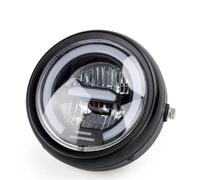 Bpjikxf Motorcycle Headlight 6.5Inch Round Head Retro Light Motorcycle LED Headlight For Sportster For Cafe For Racer For Suzuki(White)
