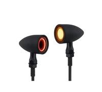 Bpjikxf Motorcycle Headlight Front Rear LED Motorcycle Bullet Indicator Turn Signal Light 3 In 1 Running Brake Taillight Retro Integrated Light(2Piece Amber Red)