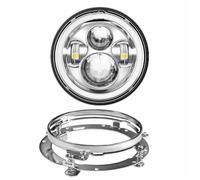 Bpjikxf Motorcycle Headlight Motorcycle 7 Inch LED Headlight With 4-1/2" 4.5inch Auxiliary Fog Passing Light Mp For Touring For Electra For Glide(Chrome DRL)