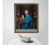 BPJSTU Ingres《The Virgin Adoring the Host》Canvas Prints Painting World Famous Artwork Picture Modern Wall Art Home Decoration31.4”x39.3(80x100cm) No frame