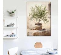 BPJSTU Italian Lemon Olive Tree Retro Mediterranean Greece Landscape Poster Canvas Painting Wall Art Pictures Home Decor(60x80cm/Frameless)