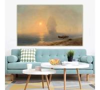 BPJSTU Ivan Aivazovsky Floats in the Fog Canvas Painting Aesthetics Picture Backdrop Home Decoration Canvas Prints Wall Art(40x70cm/ Frameless)