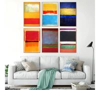 BPJSTU Mark Rothko Abstract Art Canvas Poster Modern Wall Decor for Living Room Bedroom Home Decor Canvas Prints(50x70cm/6PCS Frameless)
