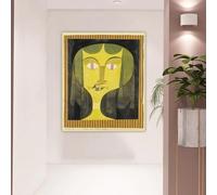 BPJSTU Paul Klee《Portrait Of A Violet-eyed Woman》Abstract Canvas Prints Painting Poster Picture Wall Artwork Home Decoration(35x40cm/No Framed)