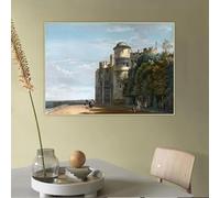 BPJSTU Paul Sandby The North Terrace At Windsor Castle, Looking East Canvas Painting Print Poster Picture Home Decoration(50x70cm/Frameless)