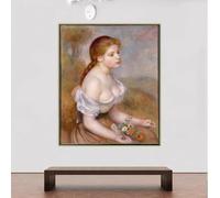 BPJSTU Pierre Auguste Renoir A Young Girl with Daisies Canvas Prints Painting Art Poster Picture Wall Decor Home Decoration(40x50cm/No Framed)