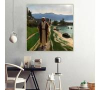 BPJSTU Vasily Polenov He Resolutely Set Out for Jerusalem Classical Canvas Prints Painting Picture Wall Decor Home Decoration(30x30cm/Frameless)