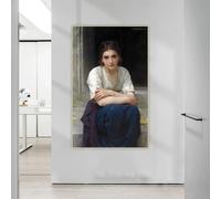 BPJSTU William Bouguereau Daydreaming on the Threshold Canvas Painting Picture Wall Artwork Home Decoration Canvas Prints(60x100cm/ Frameless)