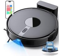 BPMIO Robot Vacuum Cleaner with Mop, 6500 Pa Robot Vacuum, Wifi/App,Carpet Boost,Self-Charging, 24 No-go Zones, 3-in-1 Robot Vacuum Cleaner and Mop for Pet Hair Hard,Floor
