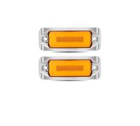 Bpoasxzz Rear Bumper Light Reflector Brake 12V 24V Truck Square LED Side Marker High Low Trailer Light Red Yellow Turn Signal Lights Flashing Rear Lamp(2pc Yellow)