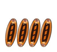 Bpoasxzz Rear Bumper Light Reflector Brake Oval LED Side Marker Light Turn Signals Rear Warning Stop Lamp 12V 24V For Car Truck Trailer Bus Tractor(4pc Yellow)