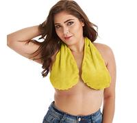 Bpoeee Comfortable Tata Towel Bras for Women, Soft Sport Towel Bra Bath Hanging Neck Tube Top, Absorb Water Sweat-Absorb Towel Bras (28,S)