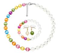 Bpoeee Dopamine Necklace Color Changing Beaded Necklace for Women Mood Lifting Rainbow Summer Beach Vacation Jewelry Gifts (b)