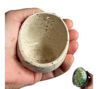 Bpoeee Handmade Ceramic Herb Stripper Bowl, with Different Hole Sizes for Separating Leaves and Stems, 4-Slot Pottery Herb Stripper for Peeling The Stemmed Leaves (White)