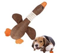 Bpoeee Indestructible Dog Toy for Aggressive Chewers, Robust Duck-Design Chew Toy, Durable Rubber Squeaky Interactive Puppy for Medium & Large Dogs (Brown)