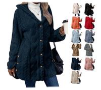 Bpoeee Jacquard Hooded Cardigan for Women - Stylish, Soft Knit Sweater, Comfortable, Warm Knit Jacket for Fall & Winter Wear