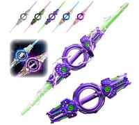Bpoeee LED Light Up Sword, 7 Colour Changing LED Lights, Expandable Design with Motion-Sensitive Sound Effects, Auto-Eject Sheath, Realistic Handle, Ideal for Cosplay & Party Fun (Purple)