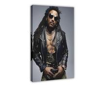 bpoejge Exclusive Art Individualistic Rock Singer Lenny Kravitz Retro Portrait Poster 4 Canvas Poster Bedroom Decor Landscape Office Room Decor Gift 16x24inch(40x60cm)