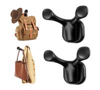 BPOPO 2 Pack Magnetic Hooks Heavy Duty, Strong Neodymium Wall Hooks for Hanging Coats, Bags, Towels, Hats, Multi-Purpose Magnetic Hangers for Kitchen, Bedroom, Office, Caravan, and Fridge Use