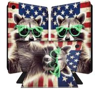BPQOJB Case for Samsung Galaxy Tab A9 Case 360 Degree Rotating Stand Black PU Leather Smart Cover with Auto Wake/Sleep Tablet Cover for Samsung Galaxy Tab A9 8.7 inch 2023 - American Flag Bear
