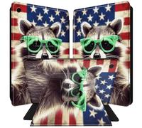 BPQOJB Case for Samsung Galaxy Tab A9 Plus Case 360 Degree Rotating Stand Black PU Leather Smart Cover with Auto Wake/Sleep Tablet Case for Samsung Galaxy Tab A9 Plus 11 inch 2023 - American Flag Bear