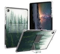 BPQOJB for Galaxy Tab A9 Case 2023 with Kickstand and Pen Holder Transparent Protective Cover Clear Tablet Case for Samsung Galaxy Tab A9 8.7 inch - Green Forests