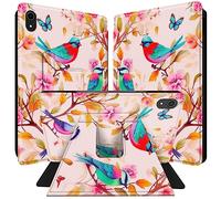 BPQOJB for iPad 10th Generation Case 360 Degree Rotating PU Leather Smart Cover with Auto Wake/Sleep Tablet Case for iPad 10th Gen 10.9 inch 2022 - Birds on The Tree