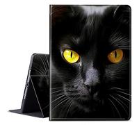 BPQOJB for iPad 10th Generation Case with Adjustable Stand & Auto Wake/Sleep Feature Smart Protect Cover Case for iPad 10th Generation 10.9 inch 2022 - Black Cat Face