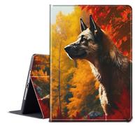 BPQOJB for iPad 9th Generation Case 2021 for iPad 8th/7th Generation Case 2020/2019 for iPad 10.2 Case with Adjustable Stand & Auto Wake/Sleep Smart Protect Cover Case - Red Maple Leaf Wolf