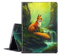 BPQOJB for iPad Air 11 inch Case 2024 M2 for iPad Air 6th Generation Case with Adjustable Stand & Auto Wake/Sleep Smart Protect Cover for iPad Air 11 inch 2024 - Green Forest Red Fox