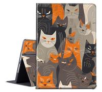 BPQOJB for iPad Air 11 inch Case 2024 M2 for iPad Air 6th Generation Case with Adjustable Stand & Auto Wake/Sleep Smart Protect Cover for iPad Air 11 inch 2024 - Cute Funny Cats