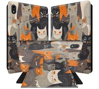 BPQOJB for iPad Air 13 inch Case 2024 M2 with 360 Degree Rotating PU Leather Smart Cover with Auto Wake/Sleep Tablet Case for iPad Air 13 inch 2024 - Cute Funny Cats