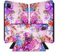 BPQOJB for iPad Air 5th Generation Case for iPad Air 4th Generation Case for iPad Pro 11 inch Cover 4th/3rd Gen 360 Degree Rotating PU Leather Smart Cover with Auto Wake/Sleep - Art Flowers