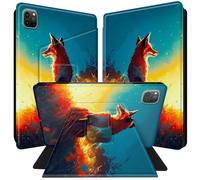 BPQOJB for iPad Air 5th Generation Case for iPad Air 4th Generation Case for iPad Pro 11 inch Cover 4th/3rd Gen 360 Degree Rotating PU Leather Smart Cover with Auto Wake/Sleep - Cute Fox in The Sunset