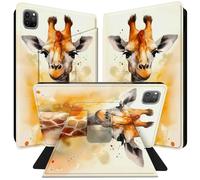 BPQOJB for iPad Air 5th Generation Case for iPad Air 4th Generation Case for iPad Pro 11 inch Cover 4th/3rd Gen 360 Degree Rotating PU Leather Smart Cover with Auto Wake/Sleep - Cute Giraffe