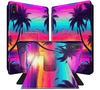 BPQOJB for iPad mini 6 Case for iPad mini 6th Generation Case 360 Degree Rotating PU Leather Smart Cover with Auto Wake/Sleep Tablet Cover for iPad mini 6 8.3 inch 2021 - Sunset Beach Palm Tree