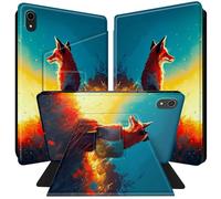 BPQOJB for iPad mini 6 Case for iPad mini 6th Generation Case 360 Degree Rotating PU Leather Smart Cover with Auto Wake/Sleep Tablet Cover for iPad mini 6 8.3 inch 2021 - Cute Fox in The Sunset