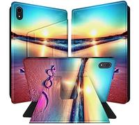 BPQOJB for iPad mini 6 Case for iPad mini 6th Generation Case 360 Degree Rotating PU Leather Smart Cover with Auto Wake/Sleep Tablet Cover for iPad mini 6 8.3 inch 2021 - Sunset Beach