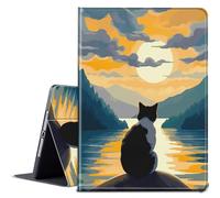 BPQOJB for iPad mini 6 Case for iPad mini 6th Generation Case with Adjustable Stand & Auto Wake/Sleep Feature Smart Protect Cover for iPad mini 6th Gen 8.3 inch 2021 - Cat in The Sunset