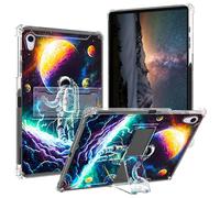 BPQOJB for iPad Mini 6th Generation Case 2021 with Kickstand and Pen Holder Transparent Protective Cover Clear Tablet Case for iPad Mini 6 8.7 inch - Astronauts in Space