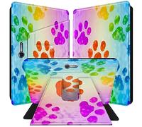 BPQOJB for Microsoft Surface Pro 7 Case 360 Degree Rotating PU Leather Smart Cover with Adjustable Stand & Auto Wake/Sleep Tablet Case for Surface Pro 7 Plus/6/5/4 12.3 inch - Dog Paws