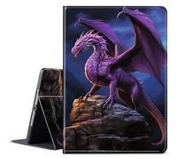 BPQOJB for Microsoft Surface Pro 7 Case with Adjustable Stand & Auto Wake/Sleep Slim Smart Protect Cover Tablet Case for Microsoft Surface Pro 7 Plus/6/5/4 12.3 inch - Cute Purple Dragon