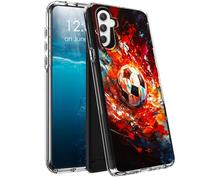 BPQOJB for Samsung A15 5G Case Clear Dual Layer Hard Acrylic Back + Soft TPU Case Shock Proof Protective Transparency Phone Cover for Samsung Galaxy A15 5G 6.4 inch 2024 - Watercolor Football