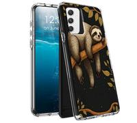 BPQOJB for Samsung A34 5G Case Dual Layer Transparency Hard Acrylic Back & Soft TPU Case Shock Proof Protective Clear Phone Cover for Samsung Galaxy A34 5G 6.6 inch 2023 - Cute Sloth