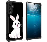 BPQOJB for Samsung Galaxy A17 5G Case with Cute White Rabbit Pattern Design Soft TPU Bumper + Acrylic Back Lightweight Shock Protective Phone Case for Samsung Galaxy A17 5G 6.7 inch 2025