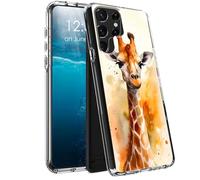BPQOJB for Samsung Galaxy S24 Ultra Case Clear Dual Layer Hard Acrylic Back + Soft TPU Case Shock Proof Protective Transparency Phone Cover for Samsung Galaxy S24 Ultra 6.8 inch 2024 - Cute Giraffe