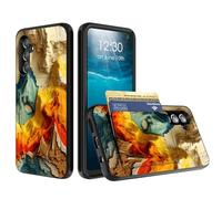 BPQOJB for Samsung Galaxy S25 FE Case Wallet Case with Credit Card Holder Dual Layer Shock Proof Protective Phone Cover for Samsung Galaxy S25 FE 6.7 inch 2025 - Beautiful Colorful Mountains