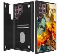 BPQOJB for Samsung Galaxy S25 Ultra Case Wallet Case with Card Holder PU Leather Magnetic Buckles Kickstand Phone Cover for Samsung Galaxy S25 Ultra 6.9 inch 2025 - Beautiful Colorful Mountains