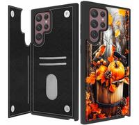 BPQOJB for Samsung Galaxy S25 Ultra Case Wallet Case with Card Holder PU Leather Magnetic Buckles Kickstand Phone Cover for Samsung Galaxy S25 Ultra 6.9 inch 2025 - Birds in Forest