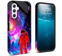 BPQOJB for Samsung Galaxy S26 Case 2026 Dual Layer Cover Hard PC + Soft TPU Black Shockproof Protective Phone Case for Samsung Galaxy S26 6.3 inch - Astronauts on Planet